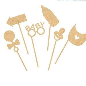 Kaisercraft Baby Shower Photo Shoot Booth Props DIY Blank Wooden